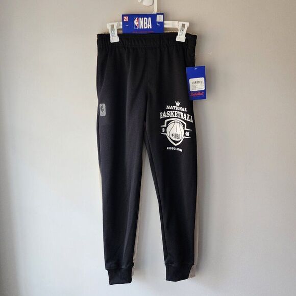 NBA Black Khaki Basketball Sweatpants | SET OF TWO | Youth Jogger Size 8 NEW - Picture 1 of 10